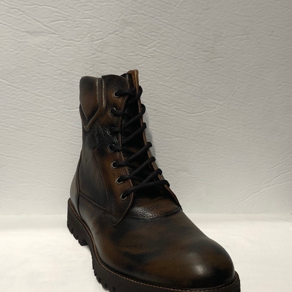 Sabatter boot brown leather round toe thick sole13